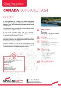 Classe prépa Québec